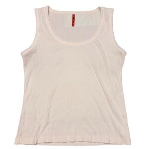 Minimalist Spanx Womens XL Ribbed Scoop Neck Tank Top Ivory Off White